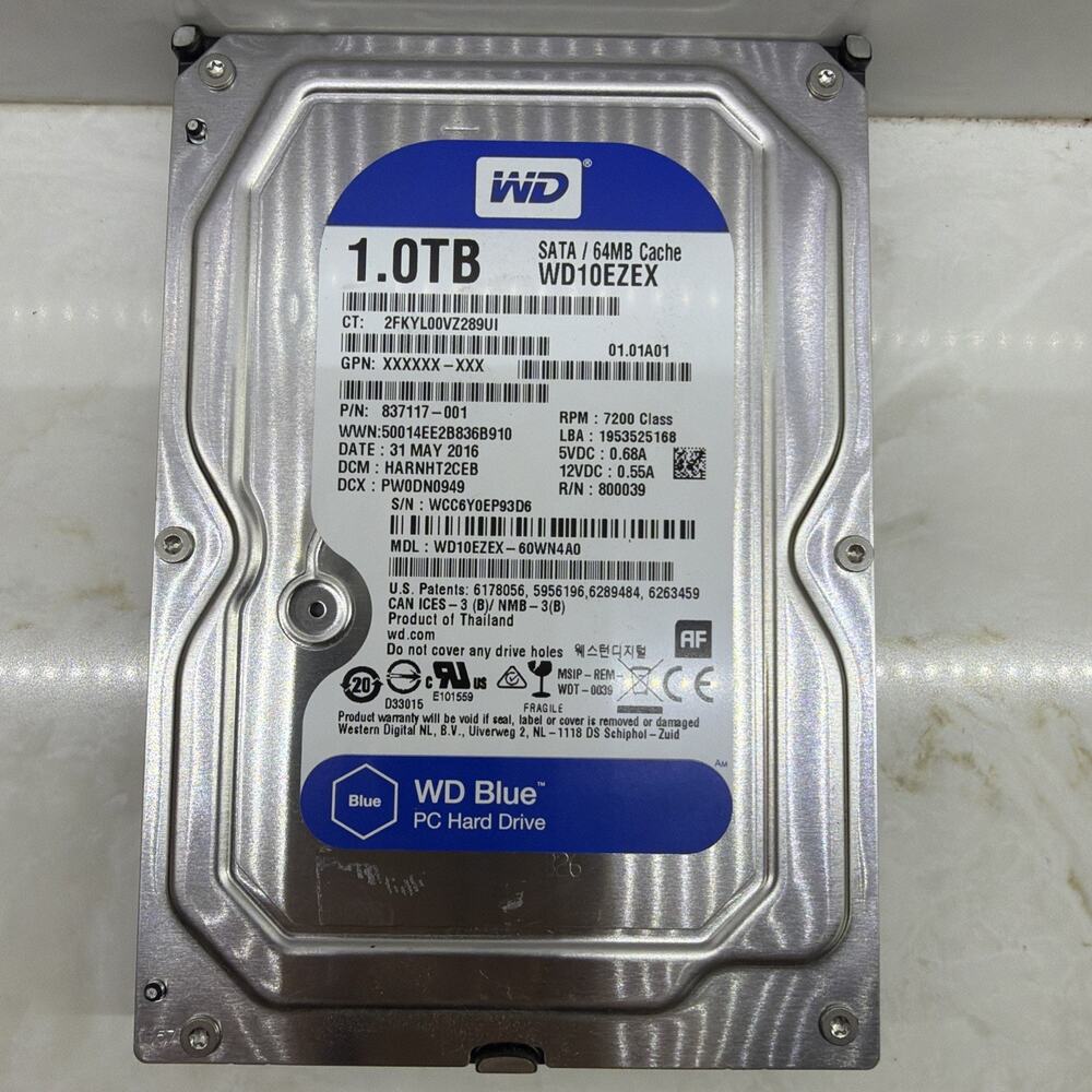 Western Digital Blue WD10EZEX 1TB Sata Hard Drive WD10EZEX-60WN4AO 100% Health